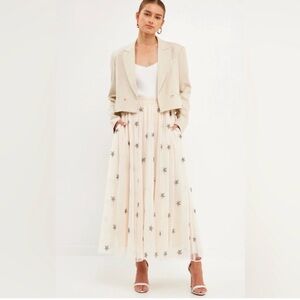 Endless Rose Cream Maxi Skirt with Star Details